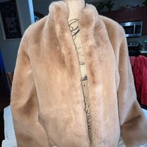 Luxurious Tan Faux Fur Women's Jacket by Magaschoni